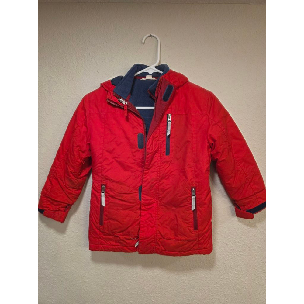 Kids Lands' End Red Winter Coat Size N 6/7)